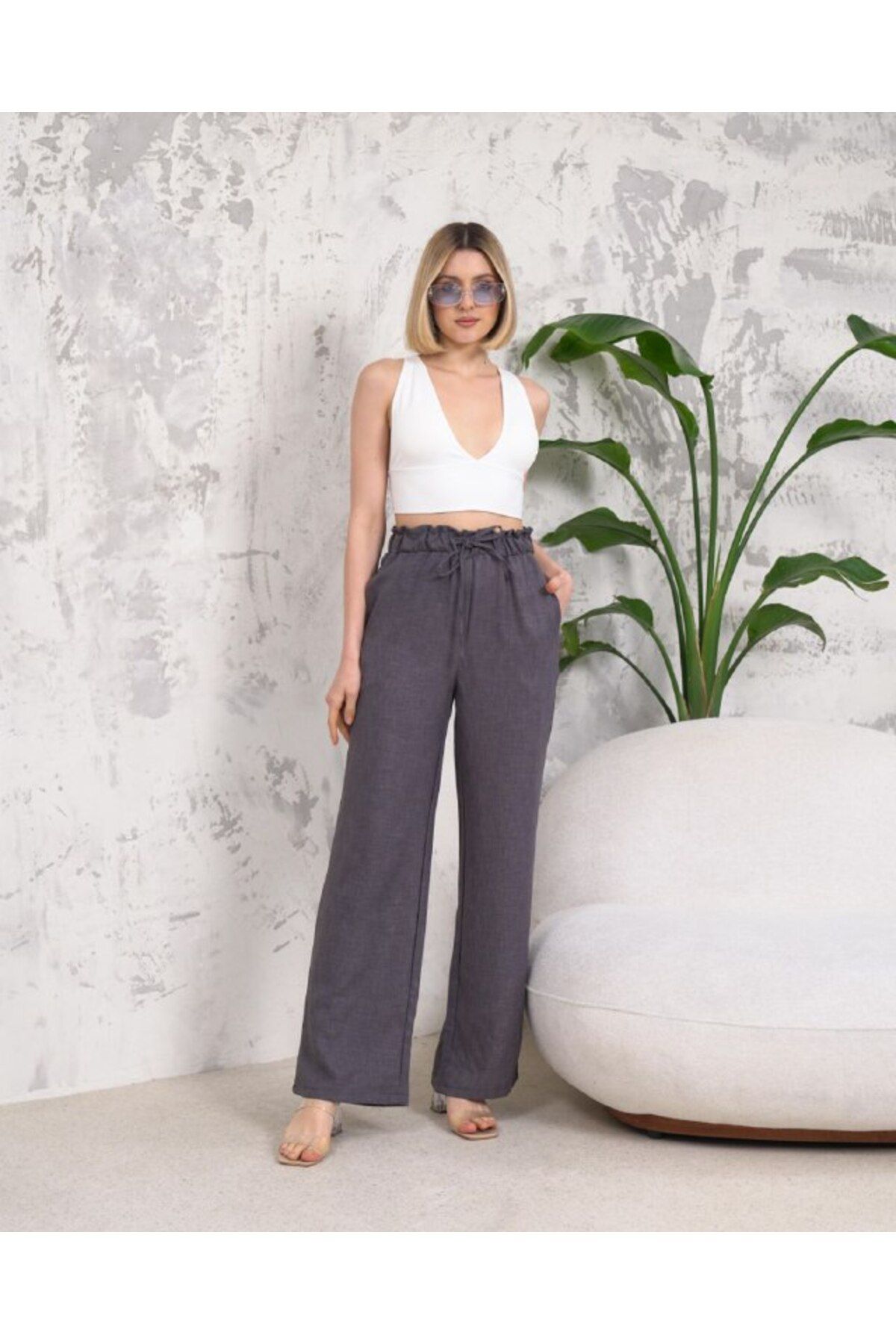 NOYA BUTİK Beli Lastikli Rahat Pantolon