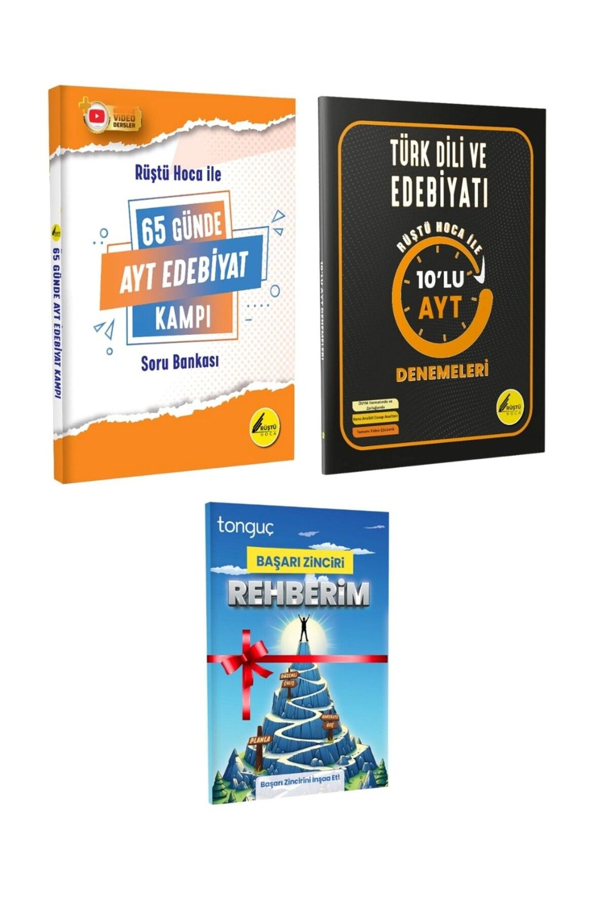 Rüştü Hoca 10'lu Ayt Denemeleri Ve 65 Günde Ayt Edebiyat Kampı Başarı Zinciri Rehberim Hediyeli