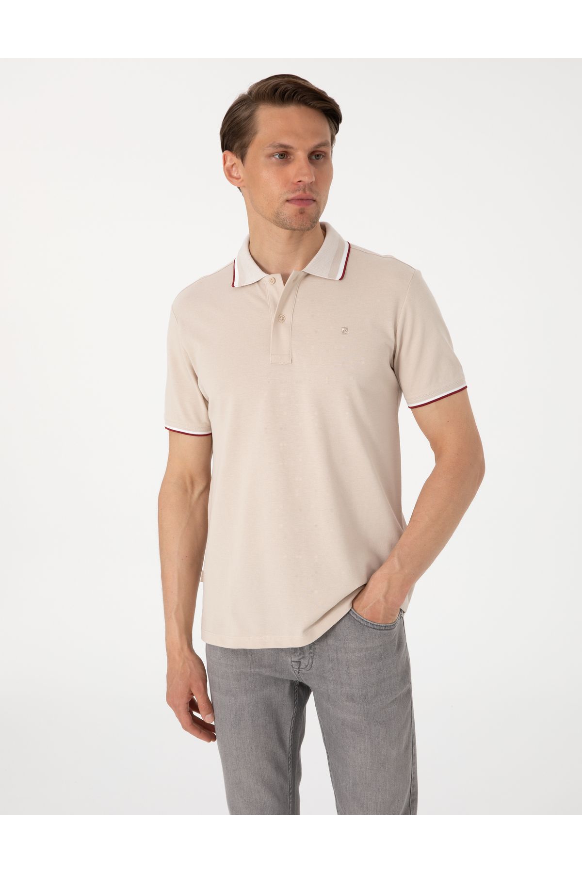 Pierre Cardin Bej Slim Fit Tişört 50310203-VR011