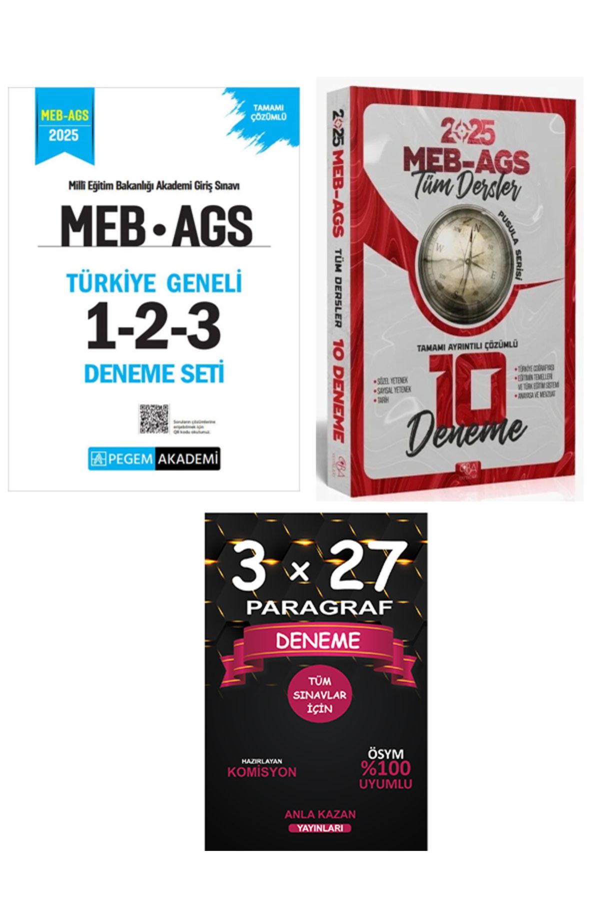 Anla Kazan Yayınları Anla Kazan 2025 Cba + Pegem 10+3 ve Paragraf Deneme Seti