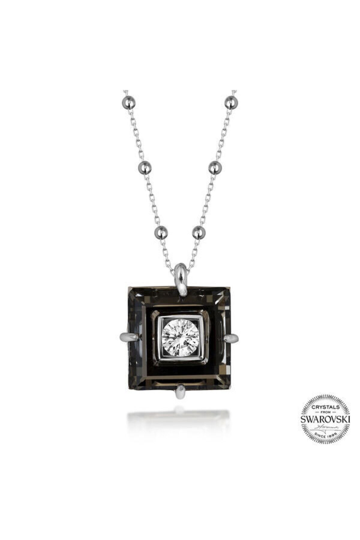 shop Crystal Taşlı Top Zincir Yıldız 925 Ayar Gümüş Kolye