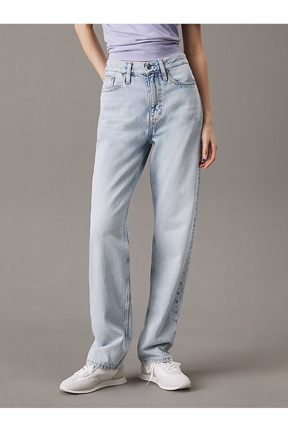 Calvin Klein Kadın Pamuklu Straight Model 5 Cepli Mavi Jeans J20J225132-1AA