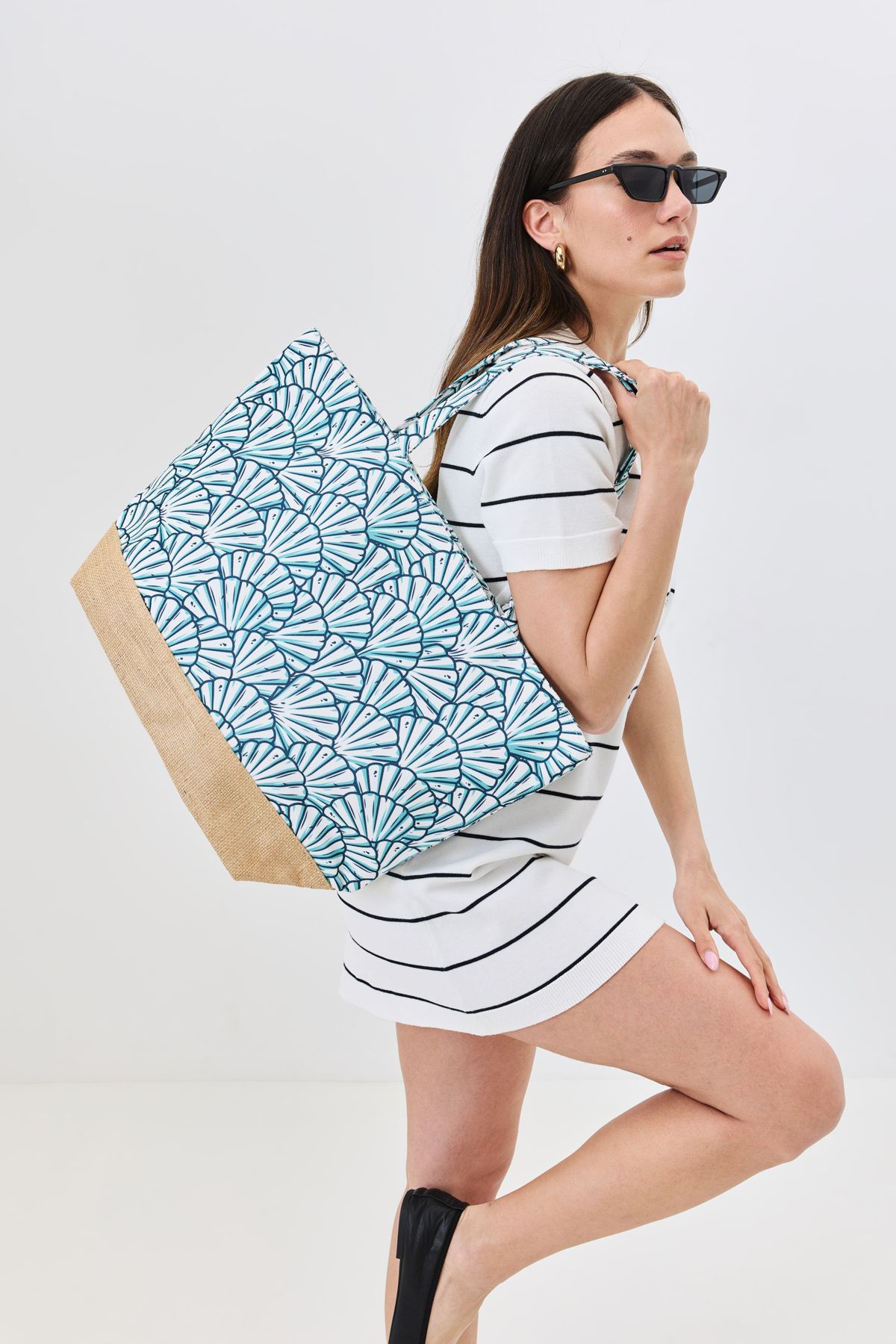 C&City Torba Plażowa Z Nadrukiem Cyfrowym Y8670-27 K-06 Kobieta - One Size