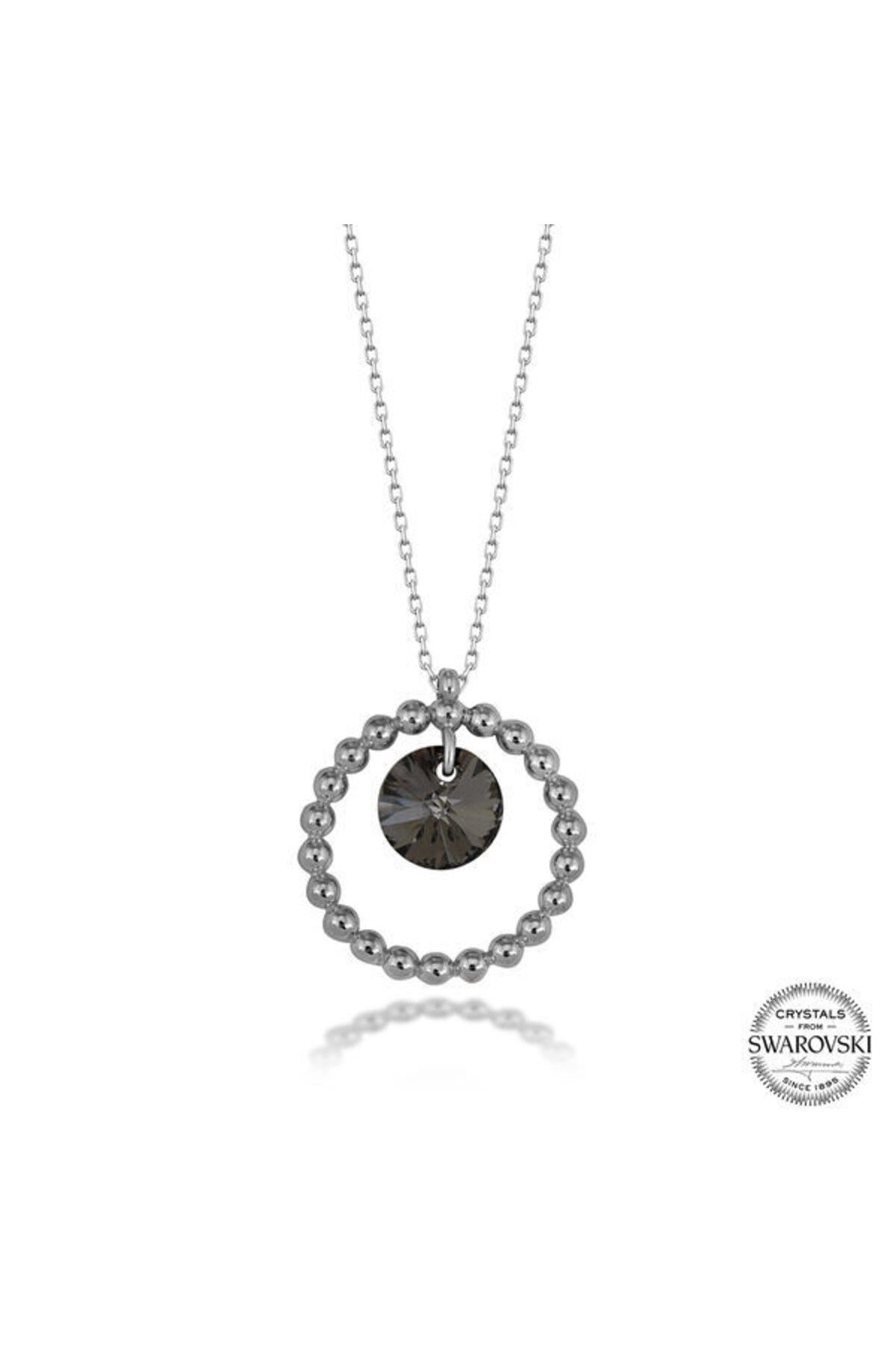 shop Crystal Taşlı Halka 925 Ayar Gümüş Kolye