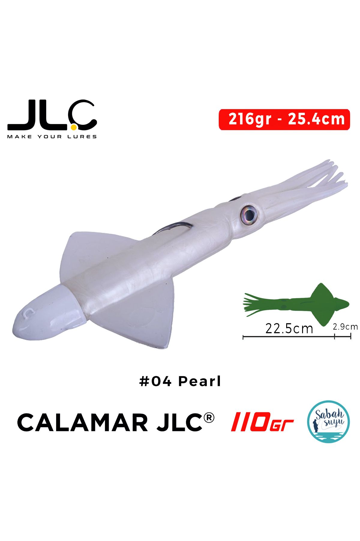 JLC Calamar 110 Set 25.4cm 216gr #04 Pearl Silikon Kalamar