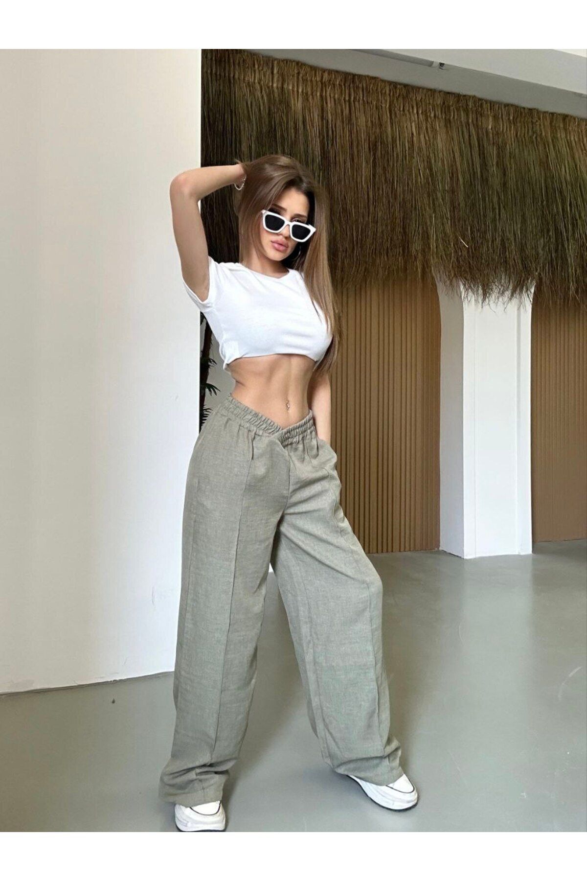 NOYA BUTİK Yeni Sezon V Kemerli Kemerli Pantolon