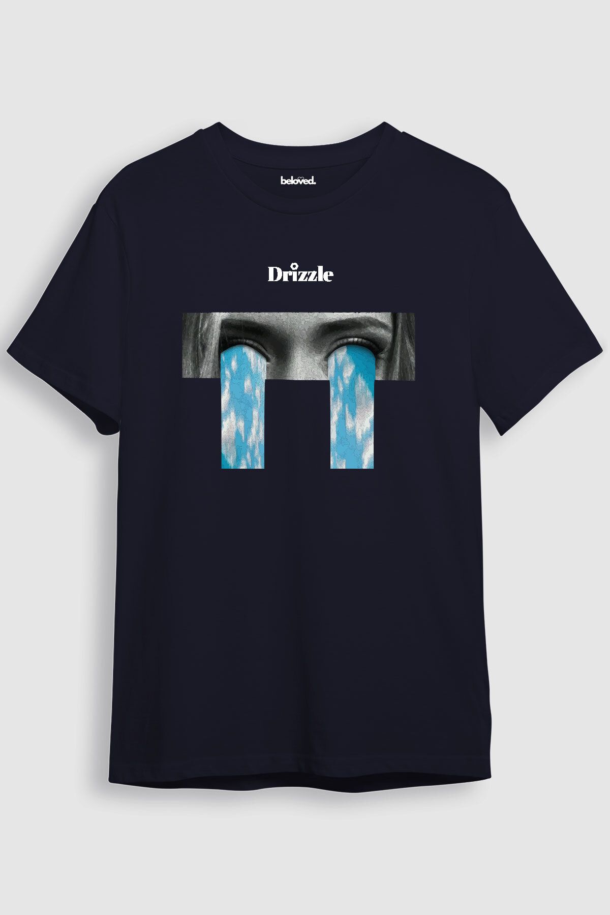 beloved.co ağlayan gözler drizzle yazılı baskılı t-shirt