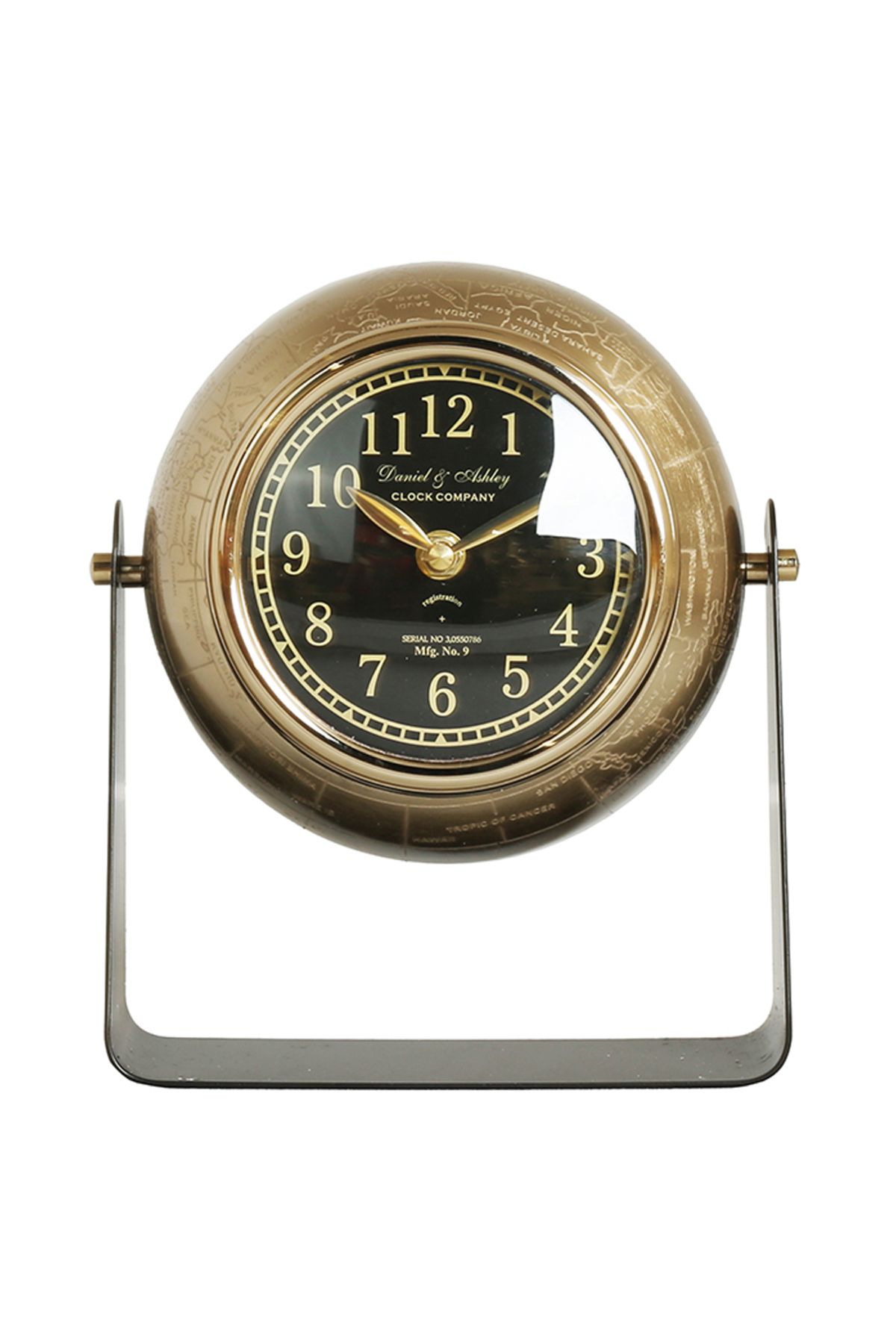 Desi Concept Net Vintage Globe Gold Ayaklı Masa Saati - 23 cm