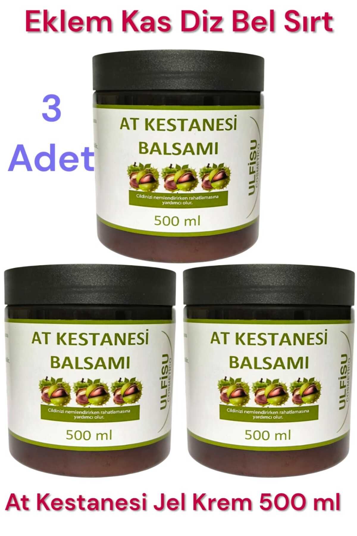 ULFİSU COSMETİCO At Kestanesi Kremi Jeli 500 ml 3 ADET / AT KESTANESİ BALSAMI BÜYÜK BOY 500 ML