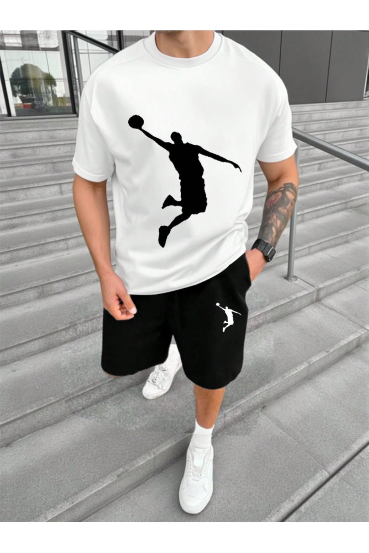 Revasser Unisex Kadın/Erkek Basket T-Shirt Alt Üst Özel Baskılı Şortlu Takım