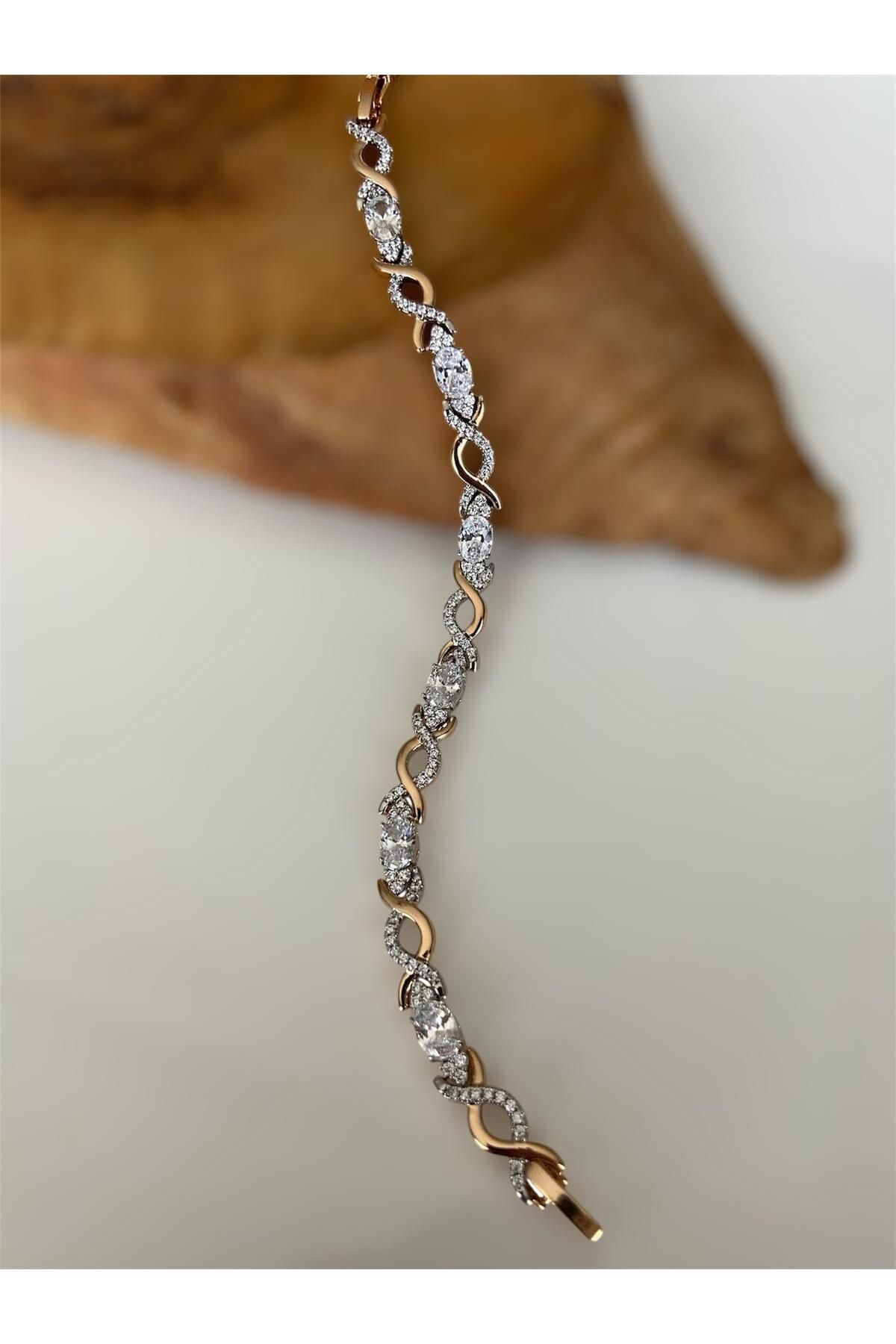 Allen Accessories ROSE ÇELİK ZİRKON TAŞLI BİLEKLİK