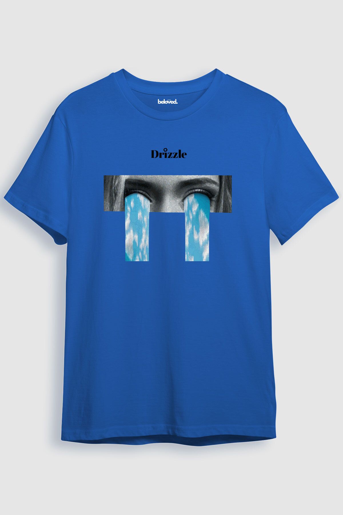 beloved.co ağlayan gözler drizzle yazılı baskılı t-shirt