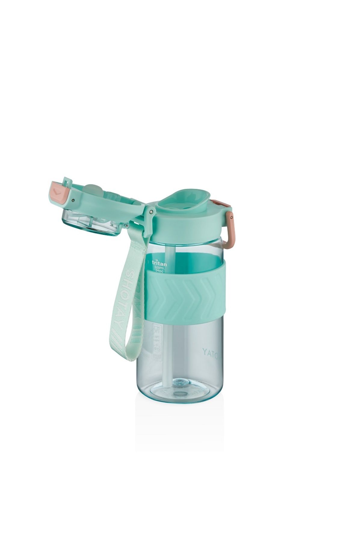Shotay ST-7234 600ml Turkuaz Pipetli Tritan Matara