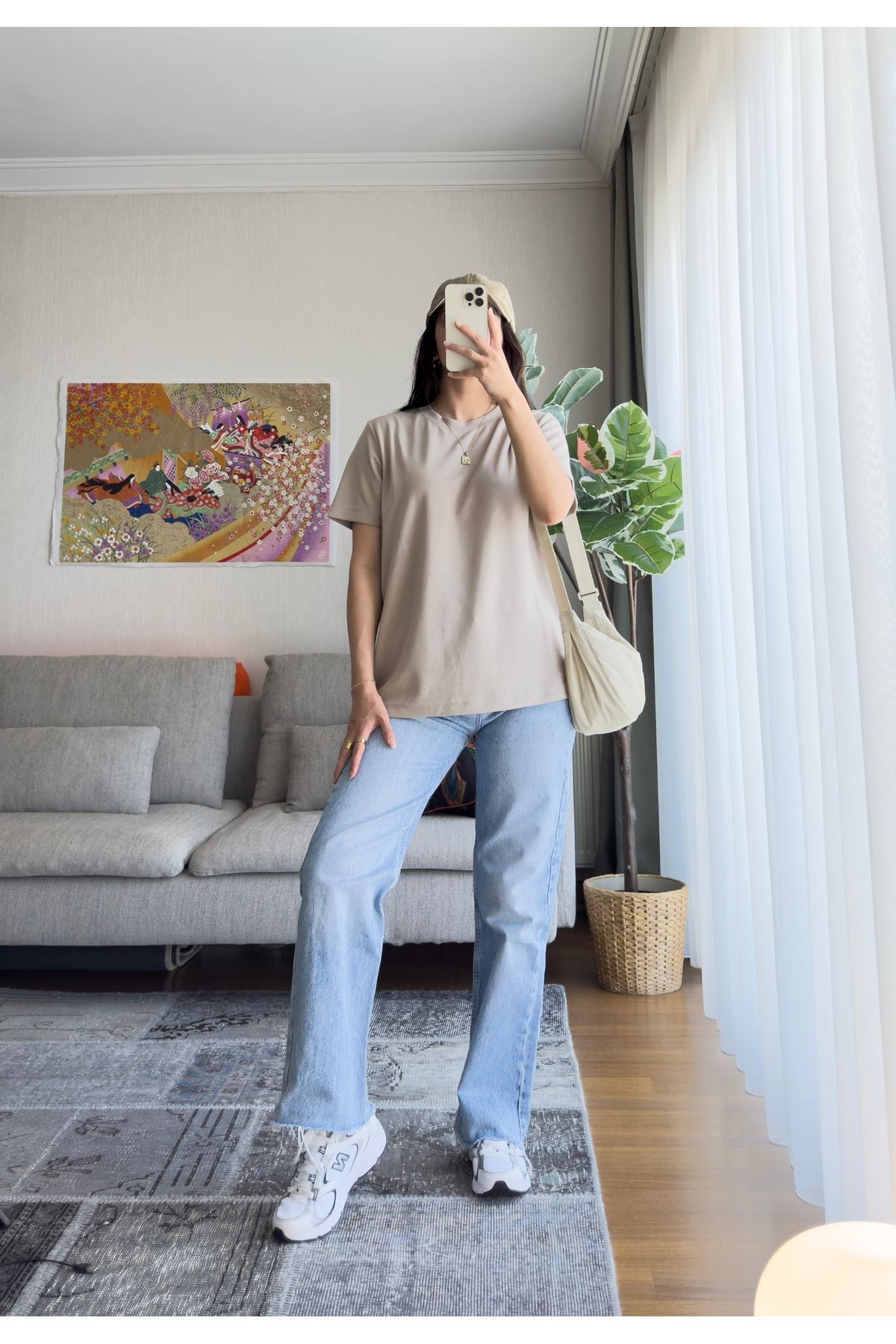miyuko Kadın Basic Bisiklet Yaka Yumuşak Os T-Shirt