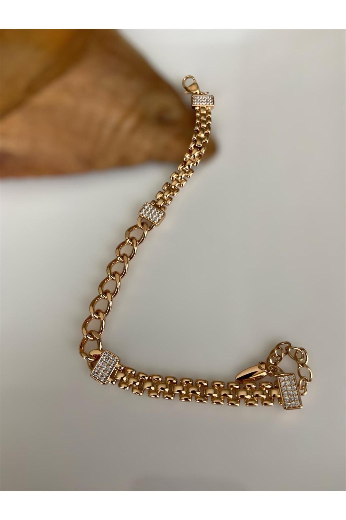 Allen Accessories ROSE ÇELİK ZİRKON TAŞLI BİLEKLİK