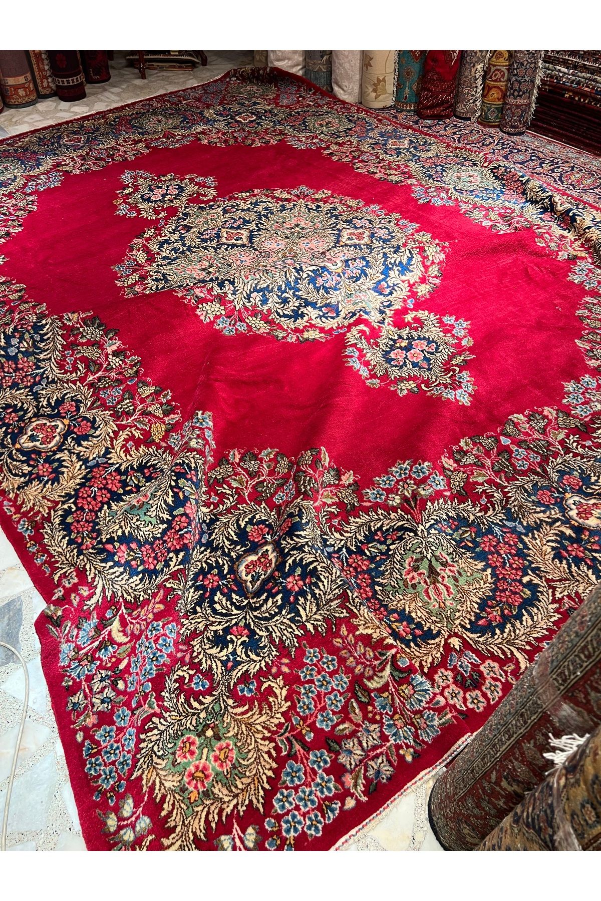 RD RAMAZAN DAĞ EL HALI SANATI El Dokuma İran Kirman Halısı Ebat 400x300