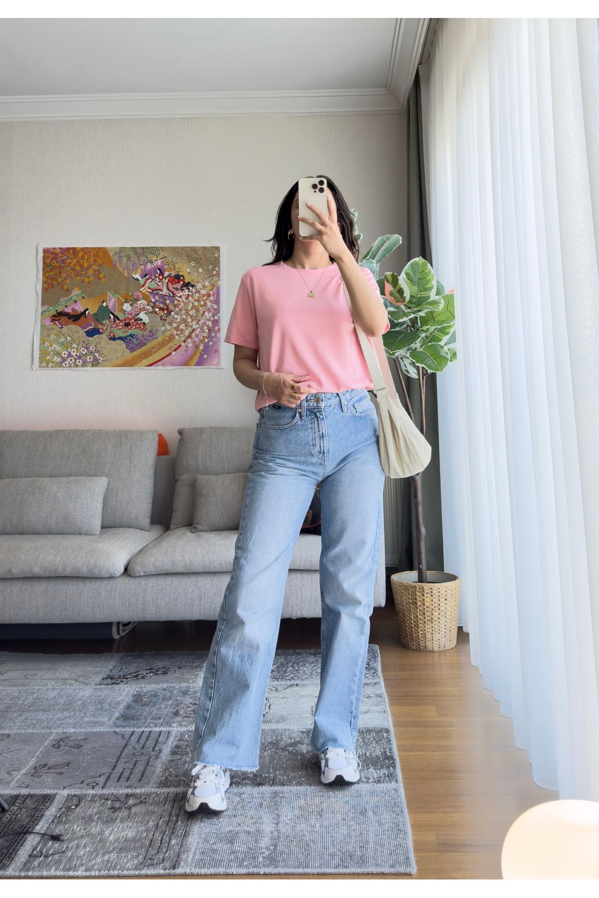 miyuko Kadın Basic Bisiklet Yaka Yumuşak Os T-Shirt