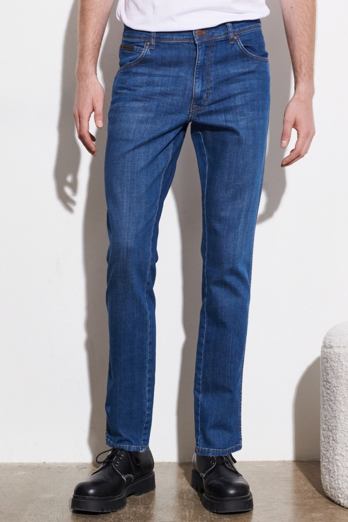 WRANGLER W12T008408 Mavi Erkek Texas Regular Tapered Jean Kot Pantolon