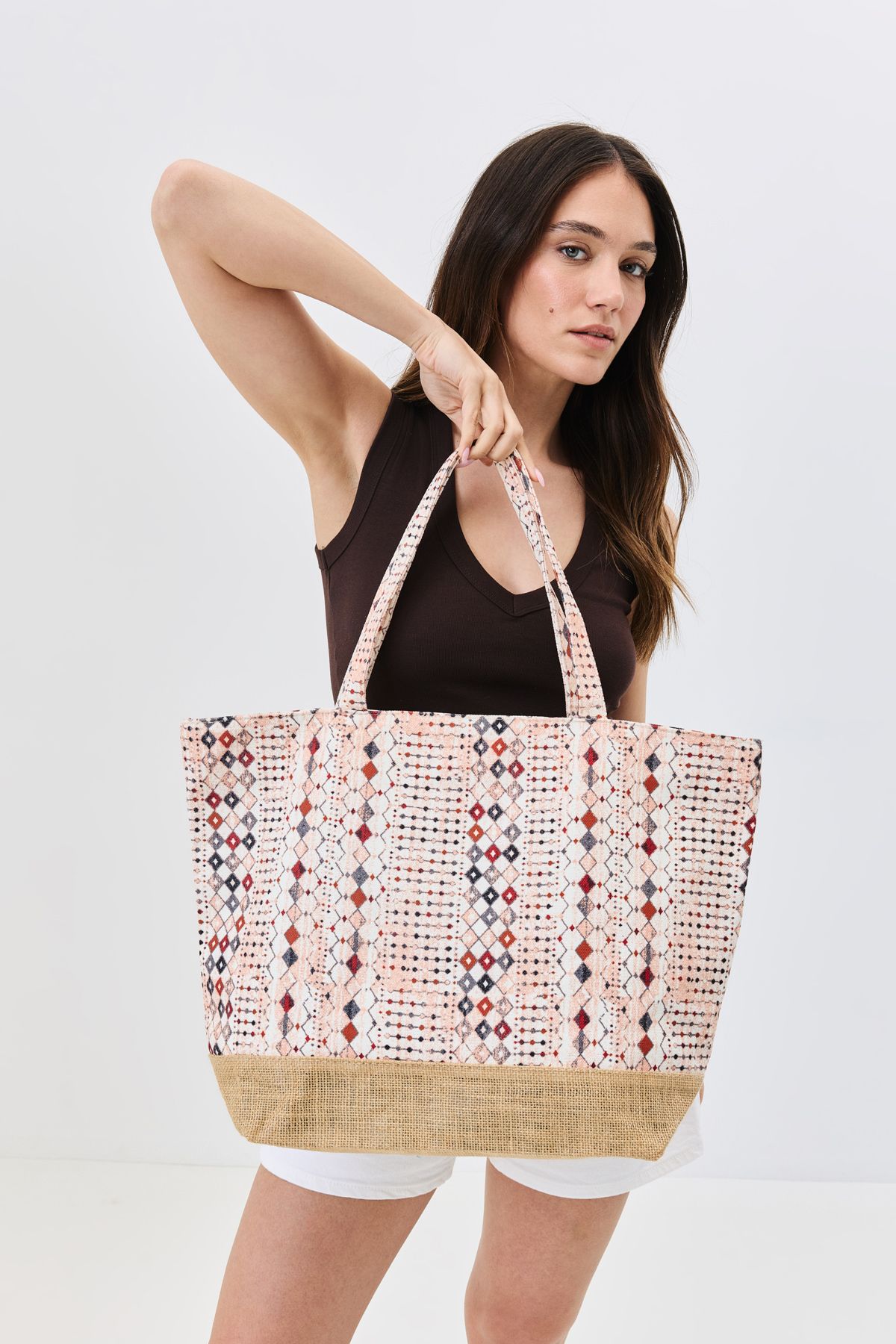 C&City Y8670-27 K-04 Torba Plażowa Z Nadrukiem Cyfrowym Kobieta - One Size