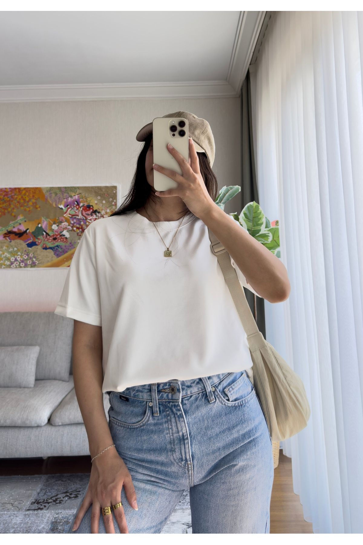 miyuko Kadın Basic Bisiklet Yaka Yumuşak Os T-Shirt
