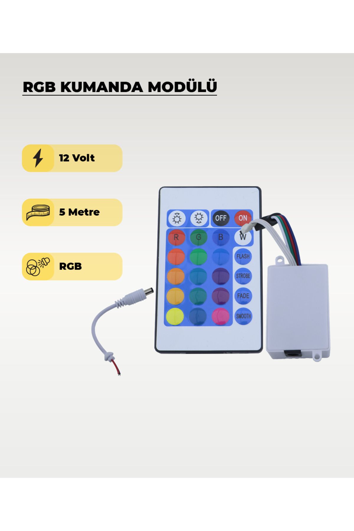 AC AYDINLATMA Şerit Led RGB Kumanda Modülü - Renk Ve Mod Kontrolcüsü