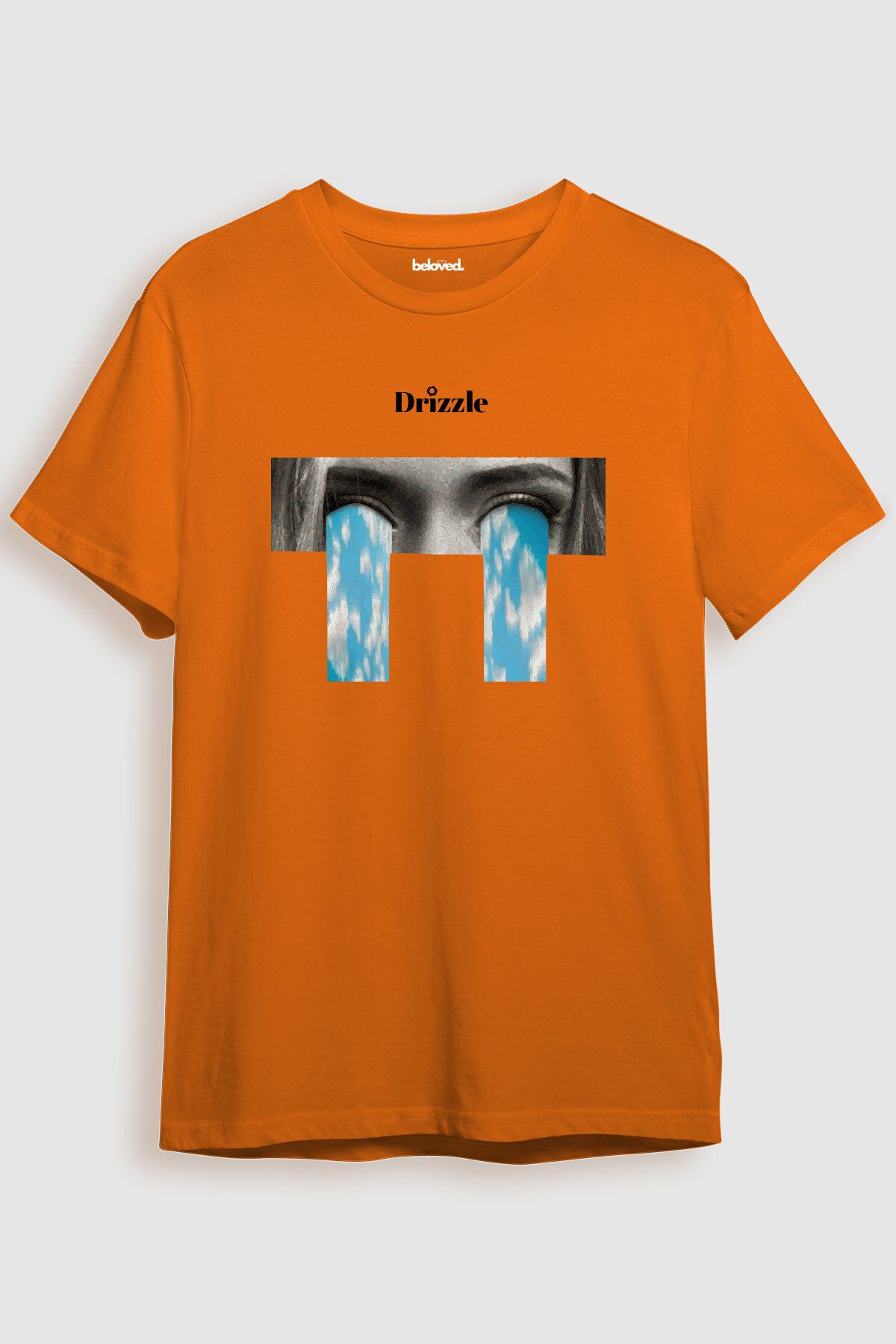 beloved.co ağlayan gözler drizzle yazılı baskılı t-shirt