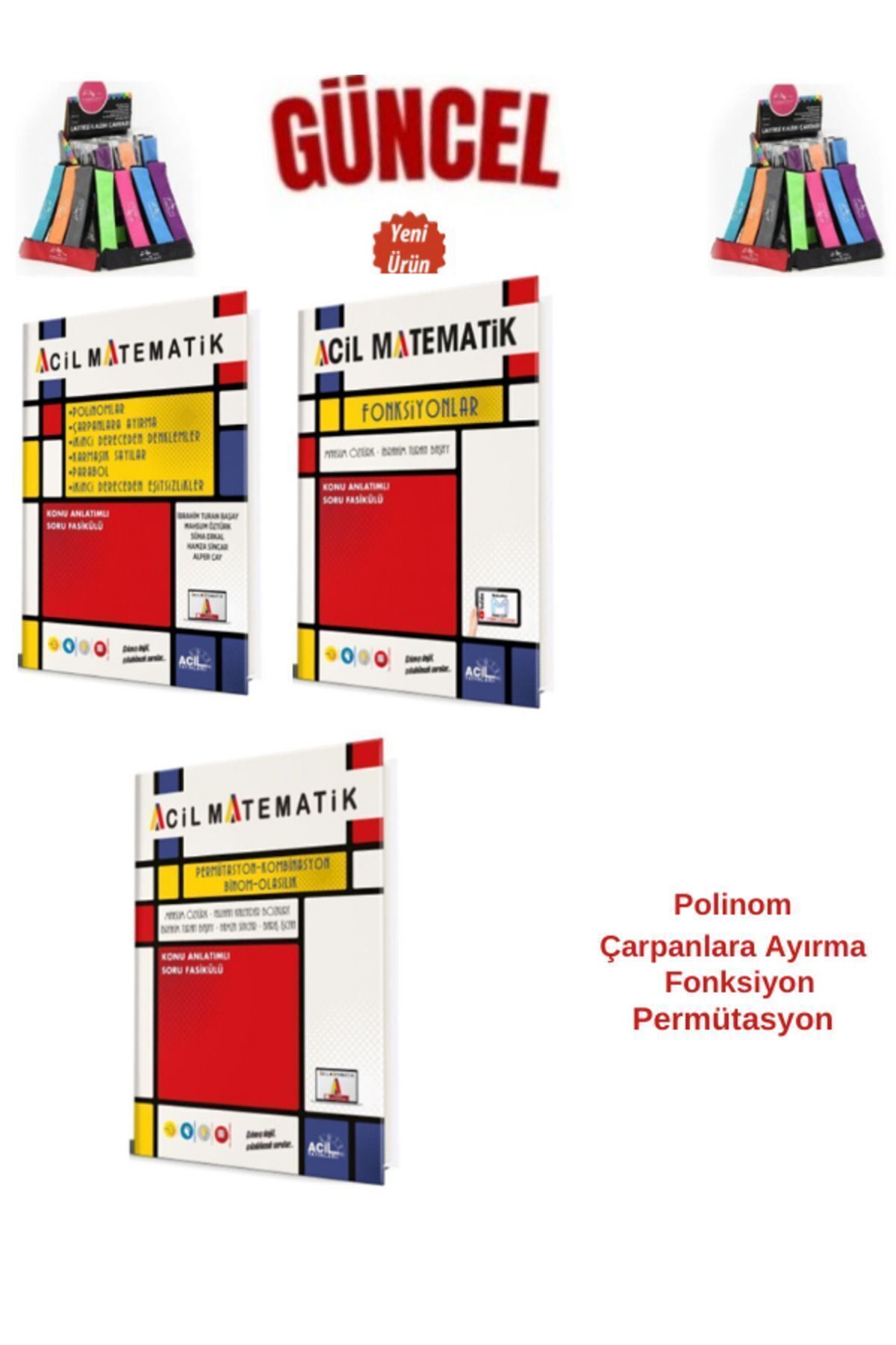 Acil Yayınları Güncel Tyt Matematik Polinom-Fonksiyon-Permütasyon Konu Anlatımlı Fasikül Seti+Kalemlik