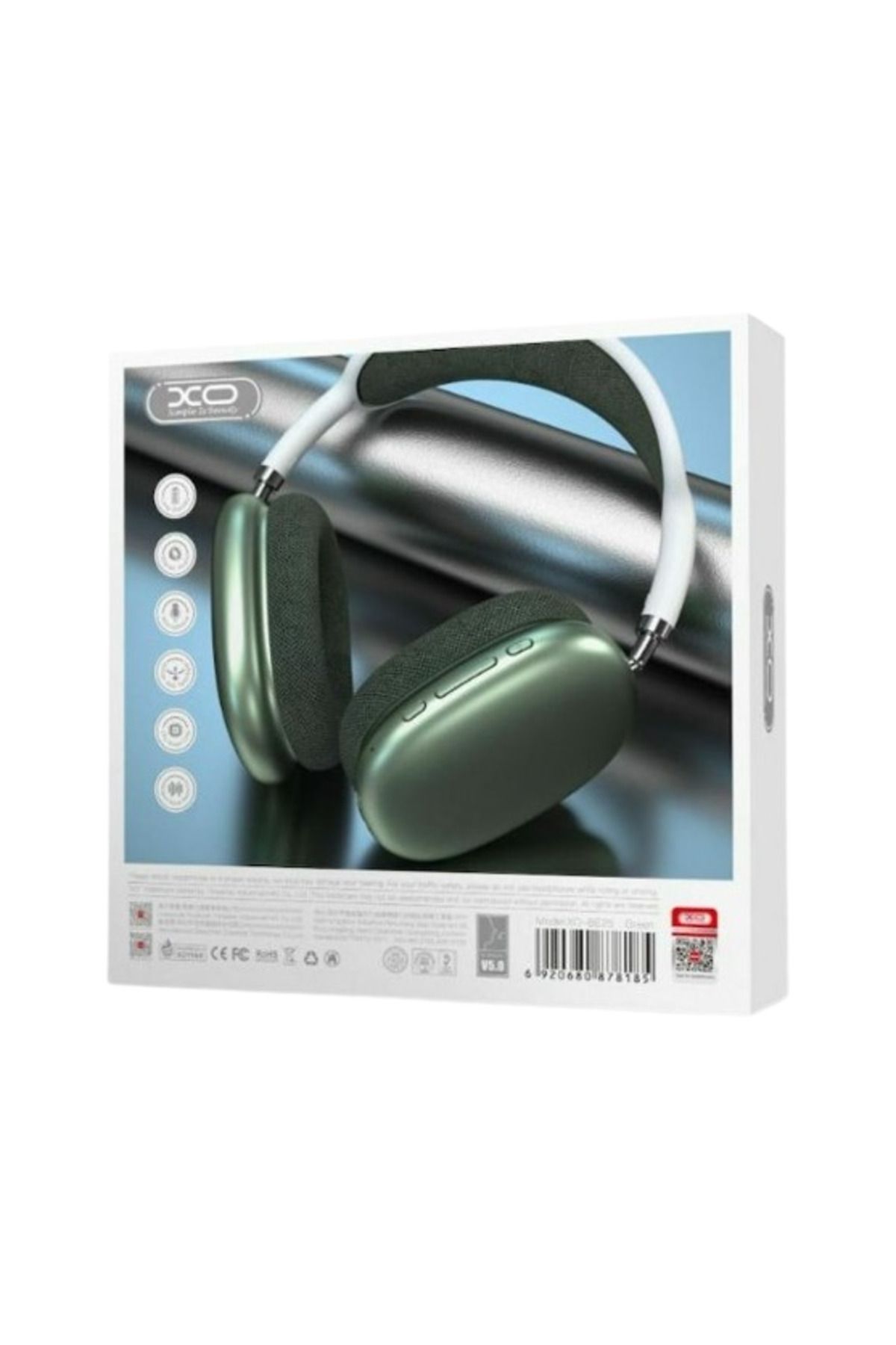 REDz Accessories-Căști wireless, XO-BE25, capacitate 400mAh, BT 5.0, autonomie baterie 8 ore, microfon, verde gri 4