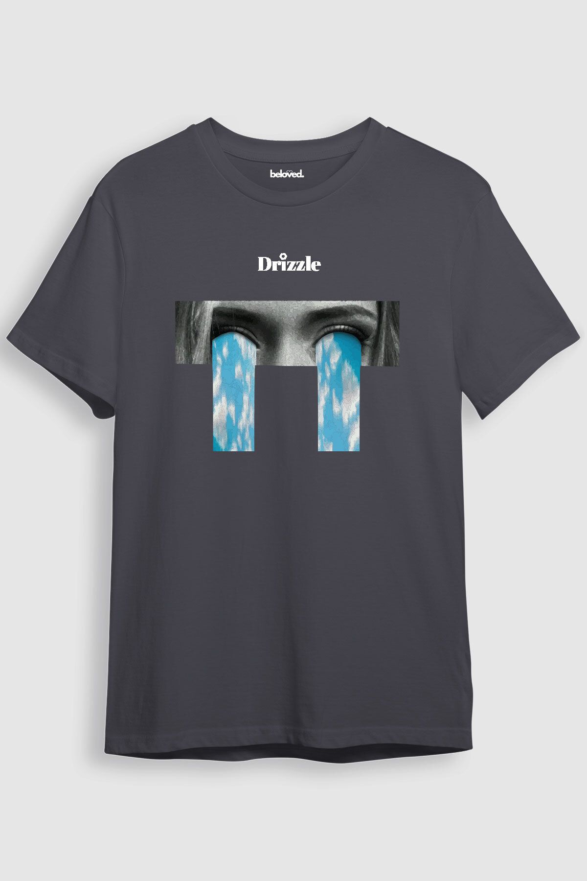beloved.co ağlayan gözler drizzle yazılı baskılı t-shirt
