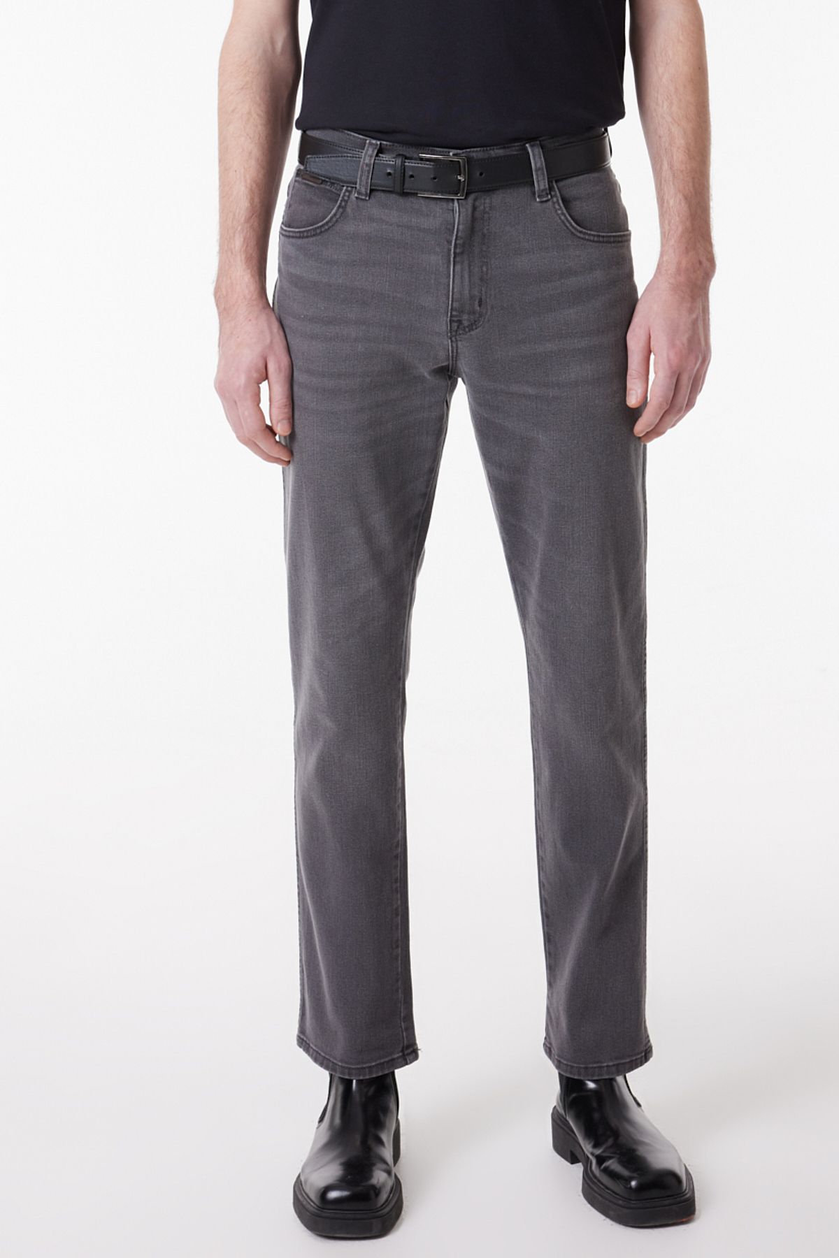 WRANGLER W12SBY852 Gri Erkek Texas Slim Jean Kot Pantolon