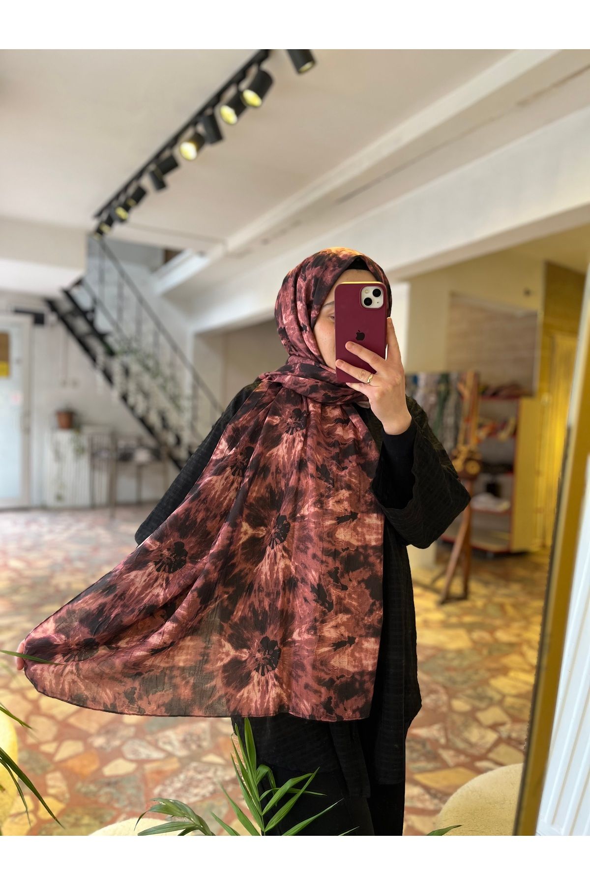 Neva Bambu Döndü Desen Şal