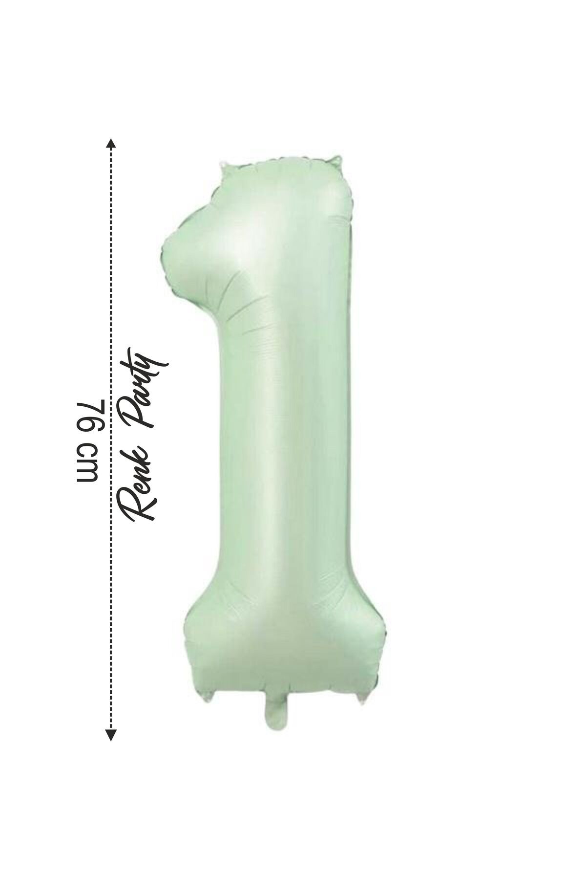 renk party Folyo Balon 1 Rakamı Helyum Balon 76 Cm Yeşil Renk - 1 Yaş Balonu - 1 Rakam Balon - 34 Inch