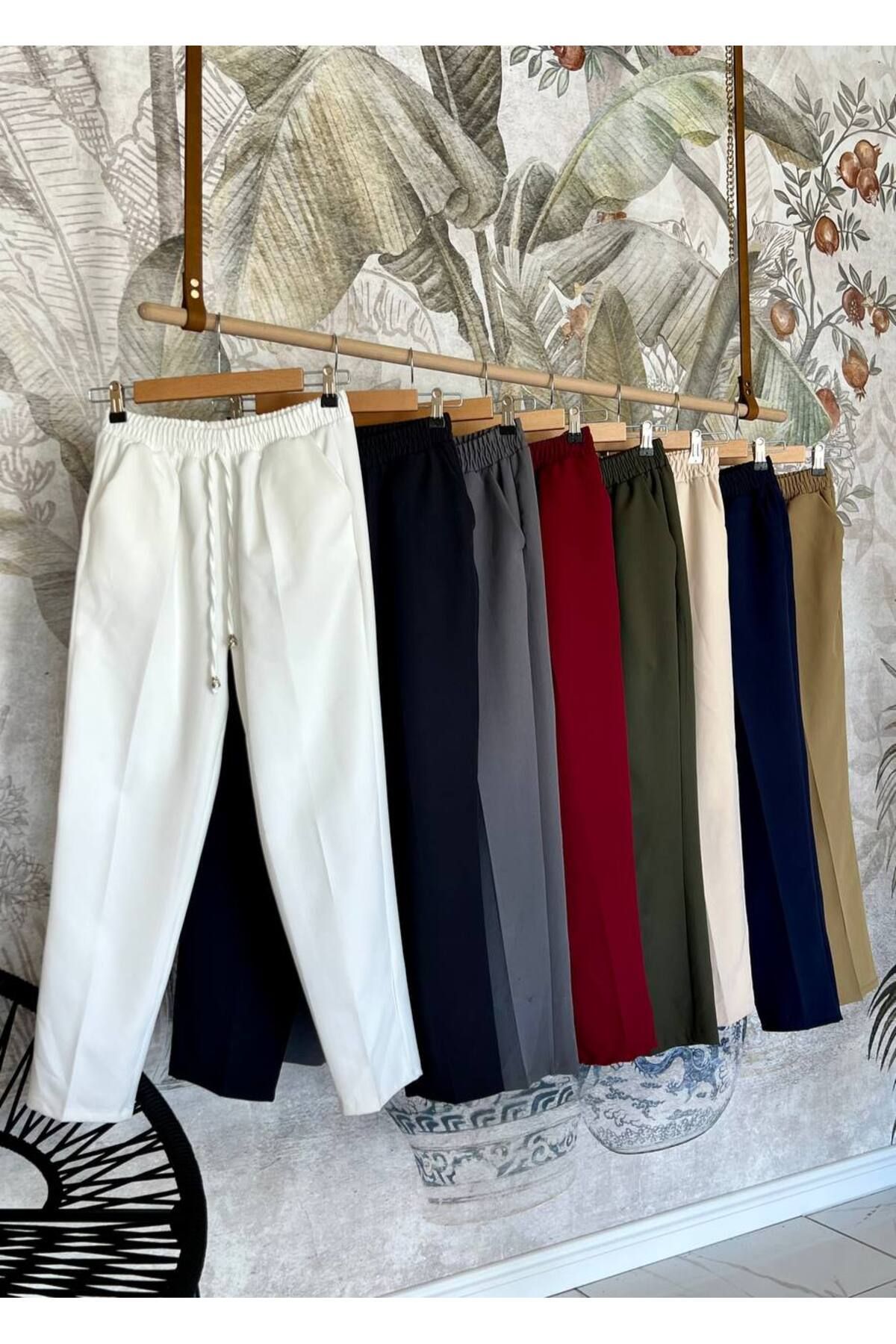 tellevolle krep kumaş pantalon