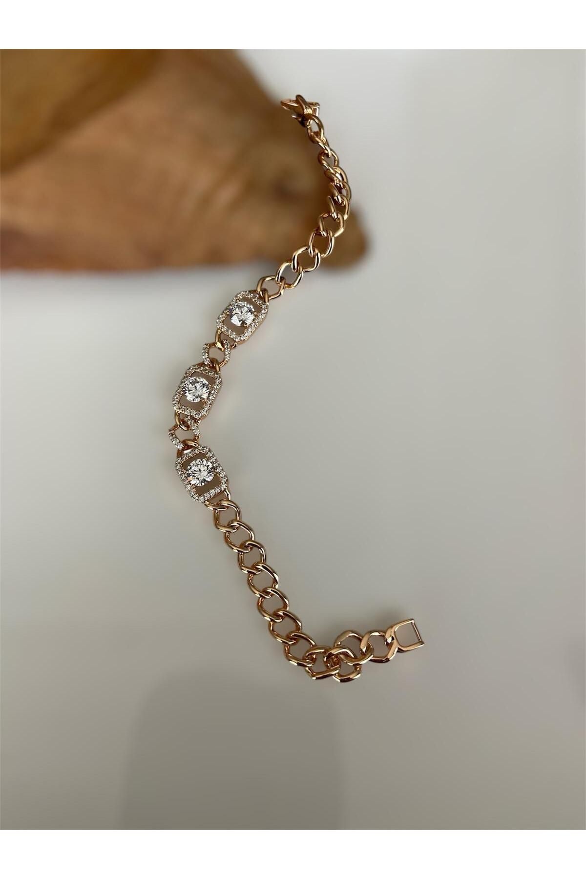 Allen Accessories ROSE ÇELİK ZİRKON TAŞLI BİLEKLİK