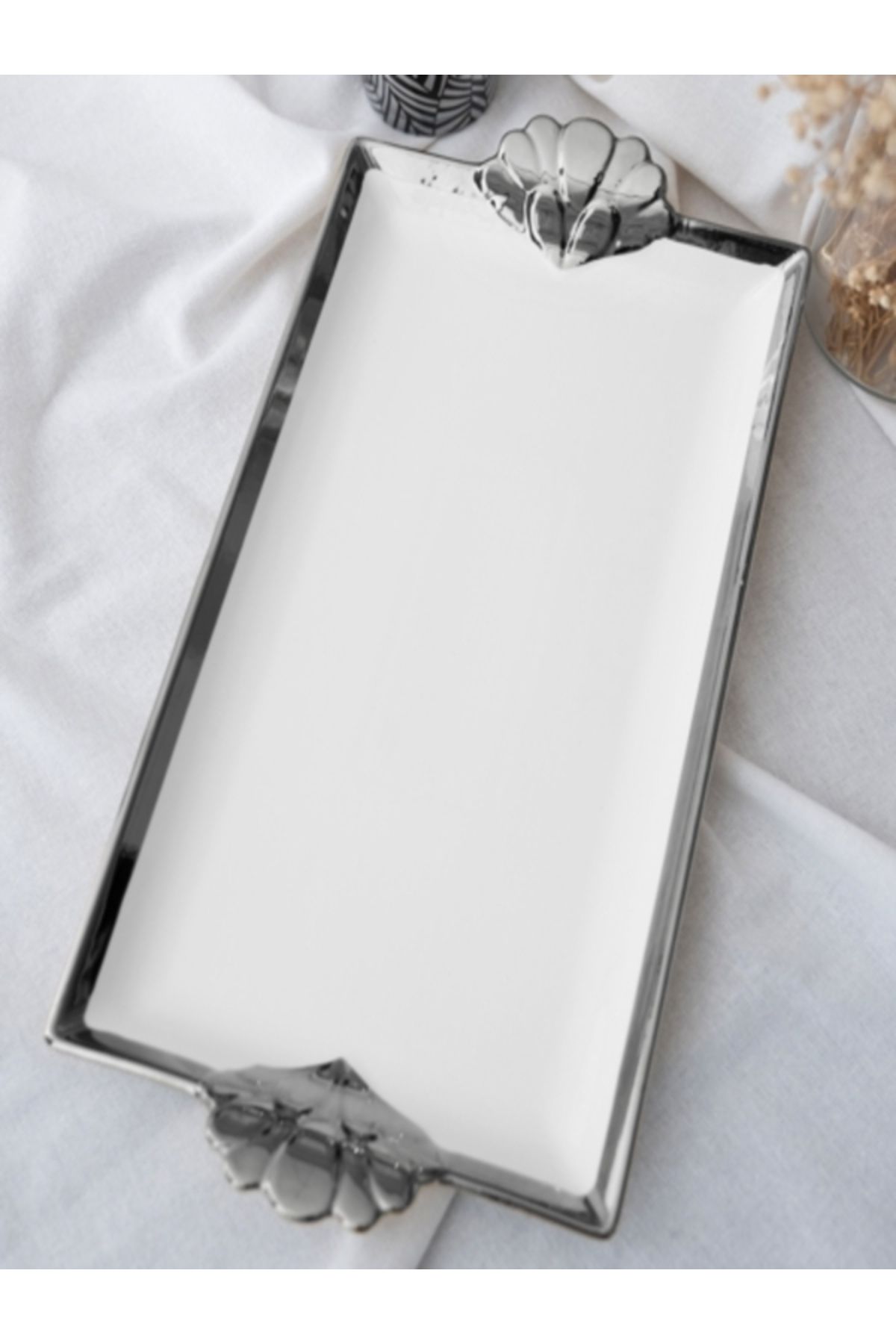 ACAR Arwen Dikdörtgen Silver Tepsi 40x20cm