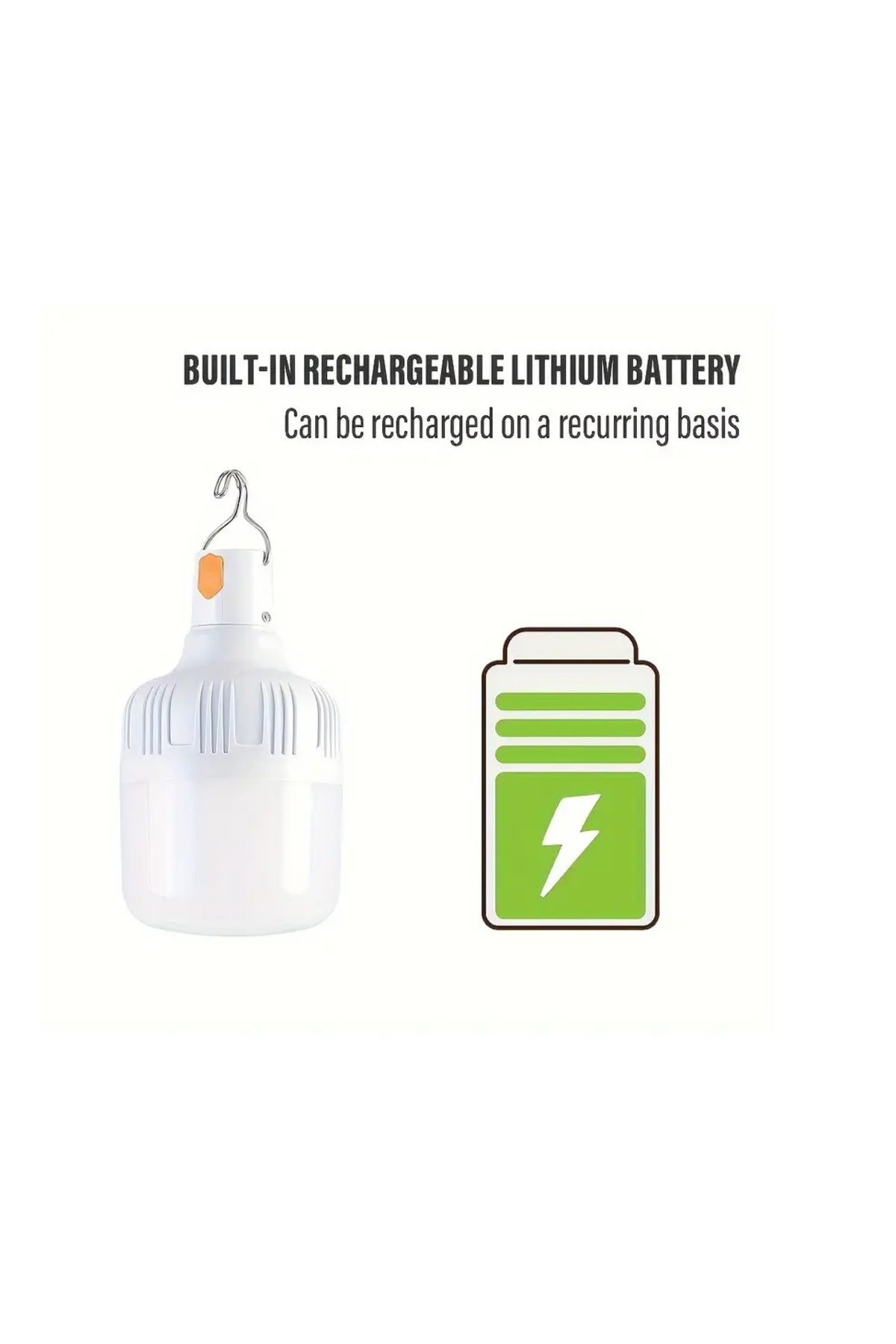 Generic-2LED Portable Emergency Lantern4Camping,Travel,USB Output,Hanging Hook,Rechargeable 150 Lumens 3