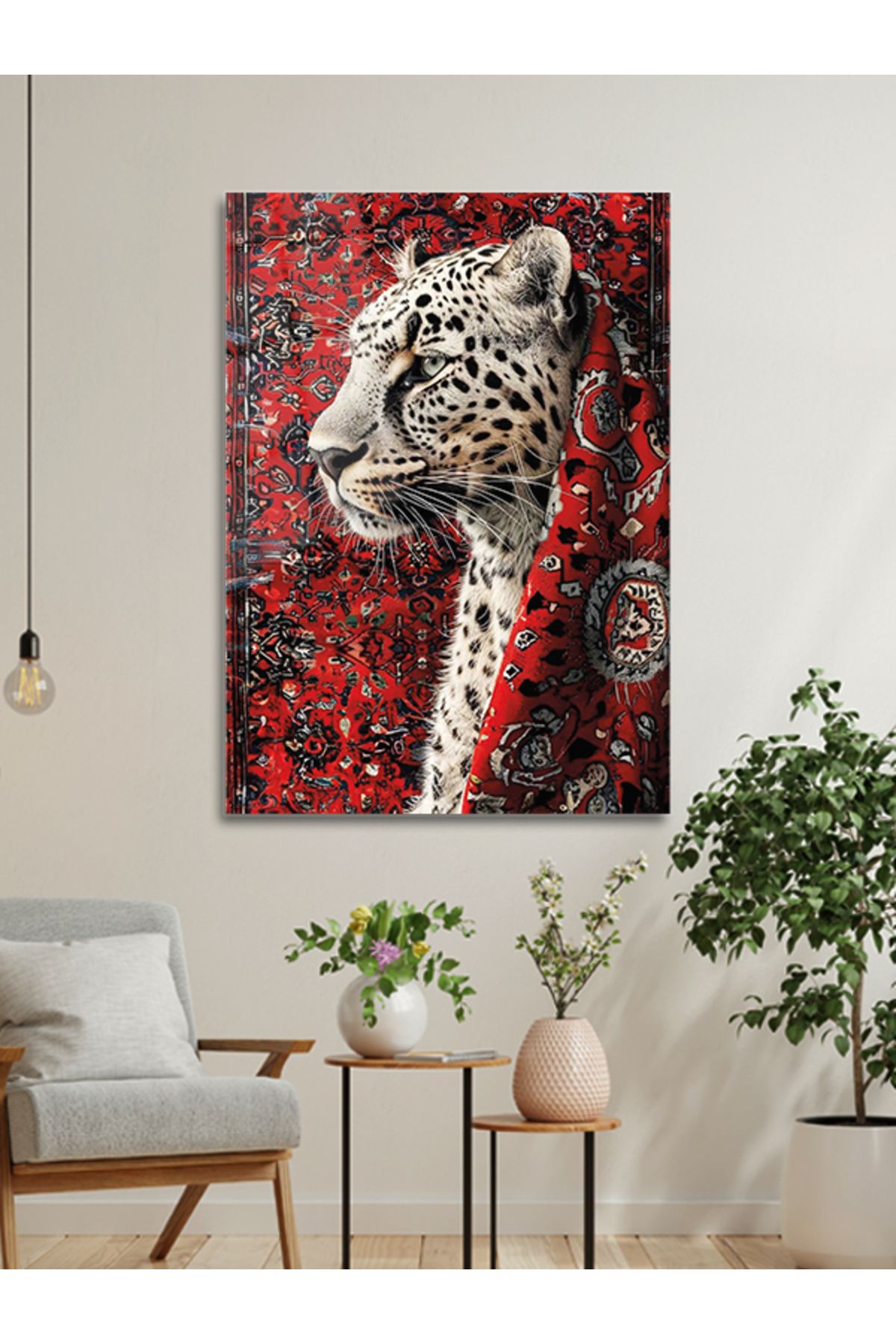 ARTSTATİONS Halı Desenli Leopar Cam Tablo & Sanatsal Cam Dekor