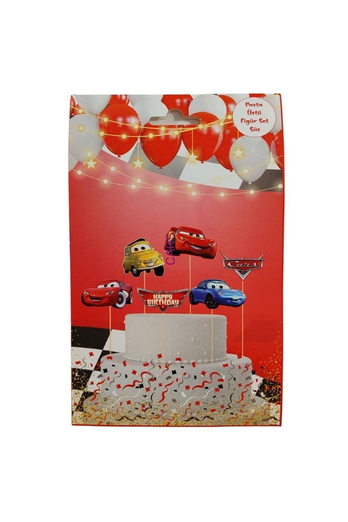 Kelebek Oyuncak Cars (Şimşek Mcqueen) Temalı Karton Pasta Süsü