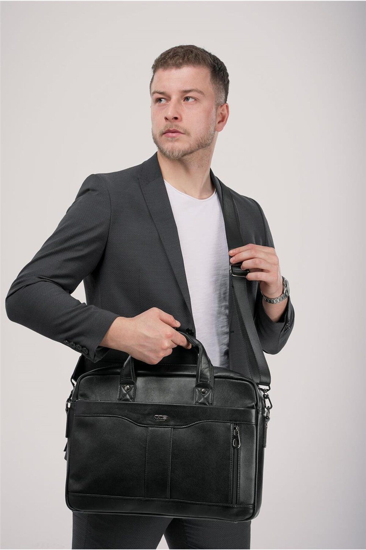 ÇÇS ÇÇS 71470 Hakiki Deri Evrak Çantası