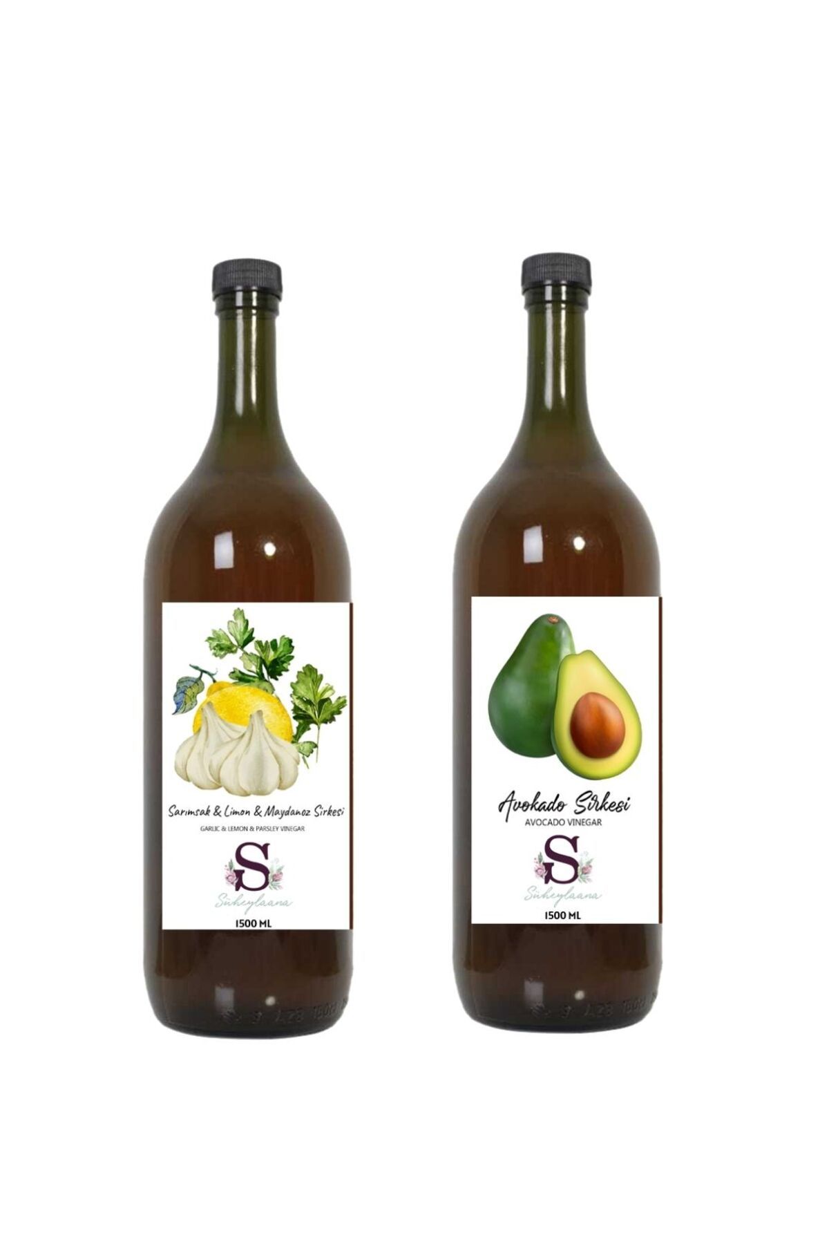 Süheylaana Doğal Sarımsak & Limon & Maydanoz Sirkesi 1500 Ml - Doğal Avokado Sirkesi 1500 Ml