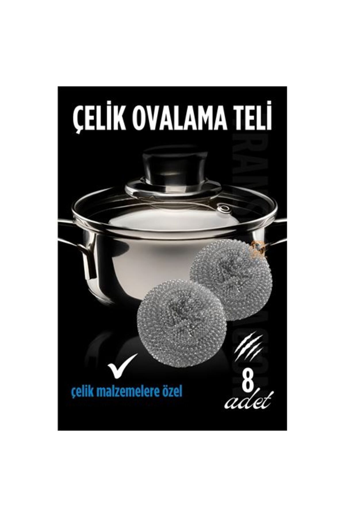 Skygo Çelik Bulaşık Teli Çelik Bulaşık Ovalama Teli 8 ADET