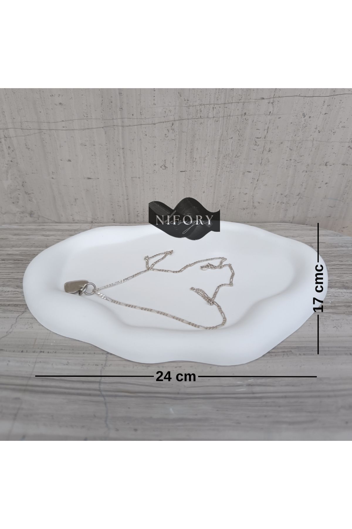 Nifory 520-N0252 Dekoratif Beton Sunum Aksesuar Set Beton Biblo Organizer Takımı Çok Amaçlı Dekoratif Set