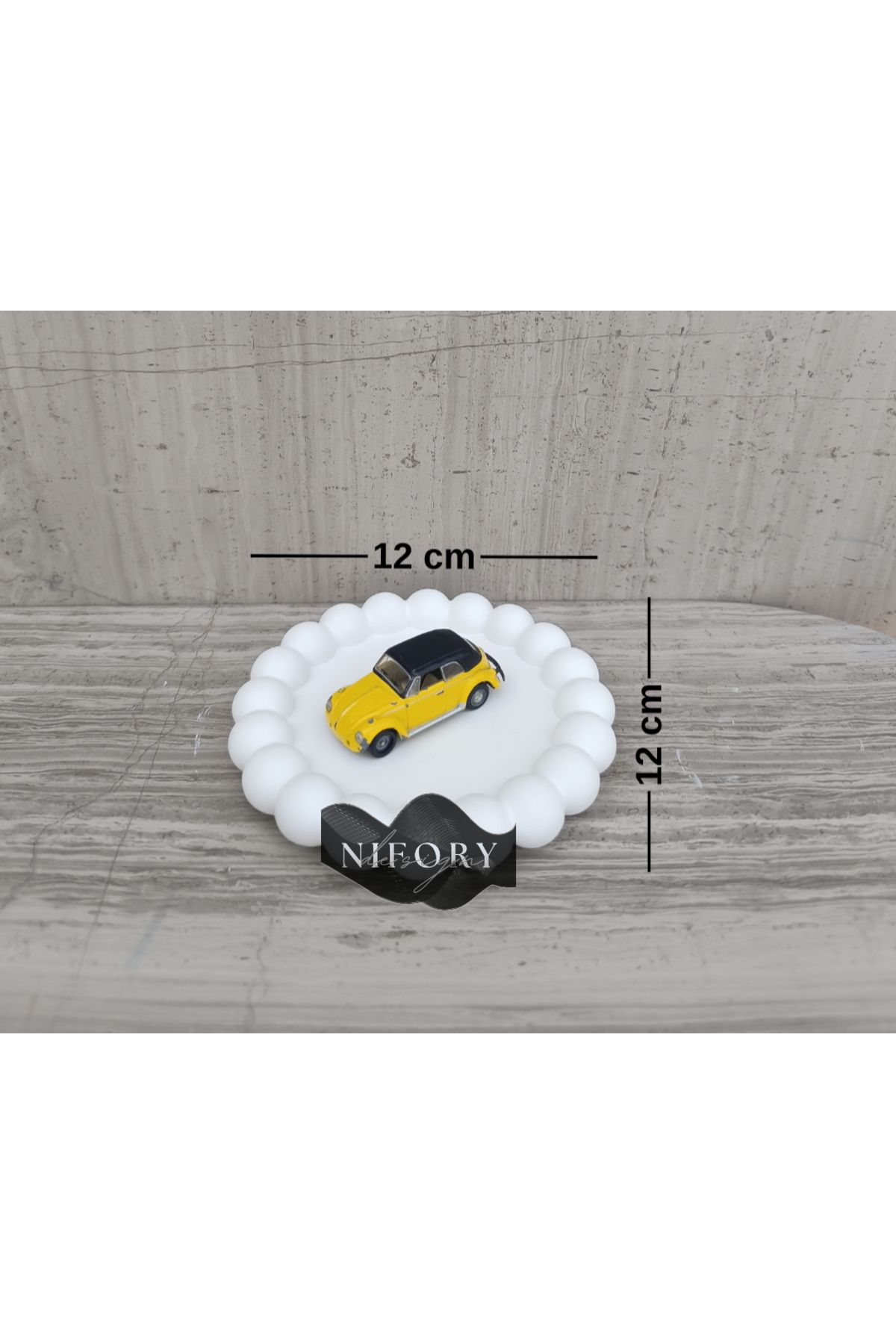 Nifory 520-N0257 Dekoratif Beton Sunum Aksesuar Set Beton Biblo Organizer Takımı Çok Amaçlı Dekoratif Set