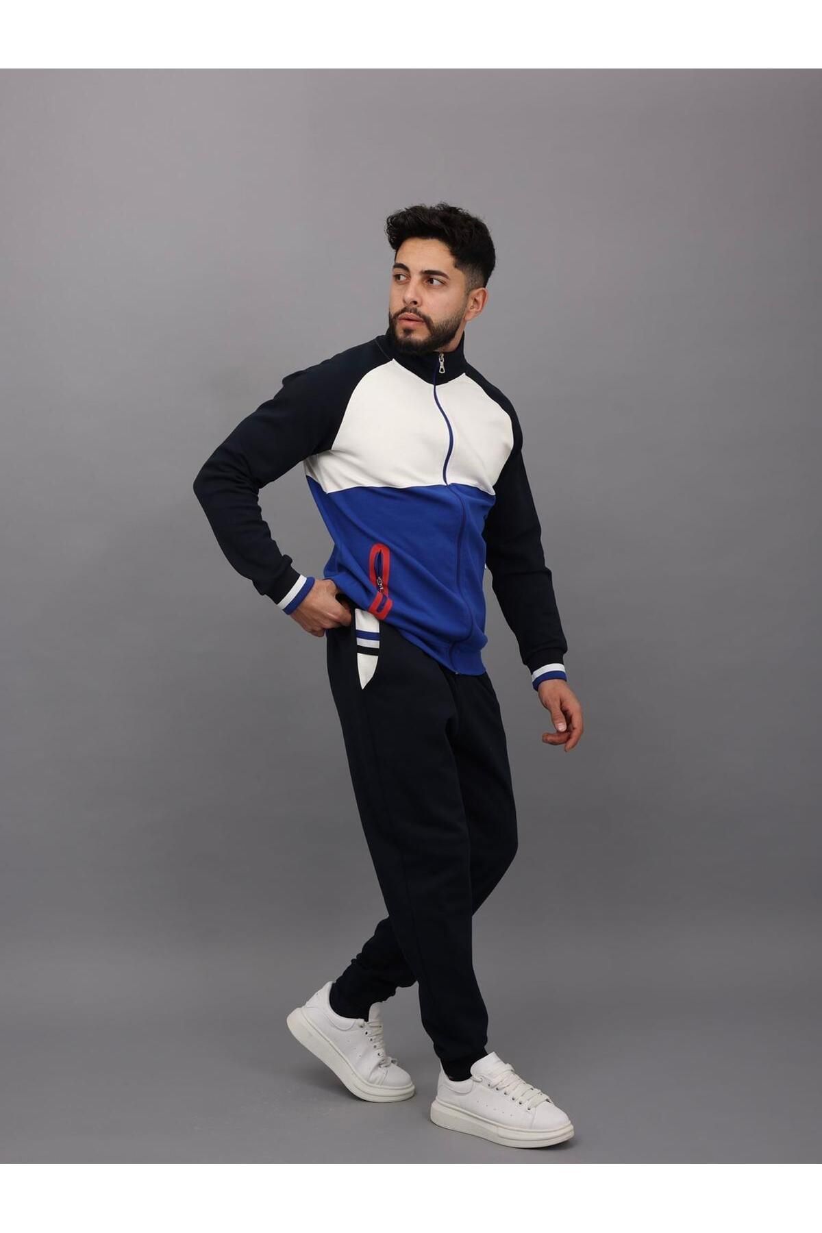 AİRDROP erkek dubleface 3 garnili yakalı eşofman takım