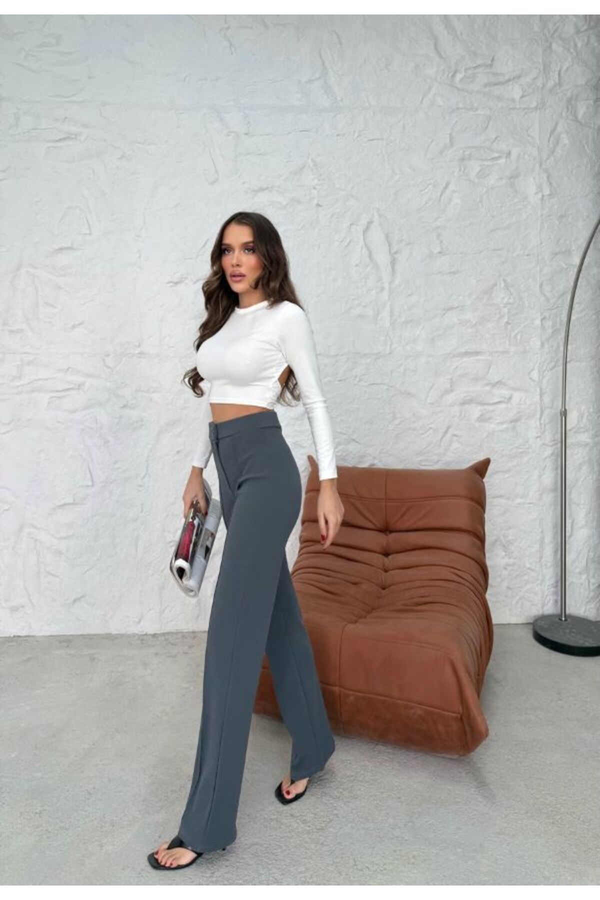 Aşkın fashion ÇİMALI PALAZZO KREP TOPARLAYICI PANTOLON