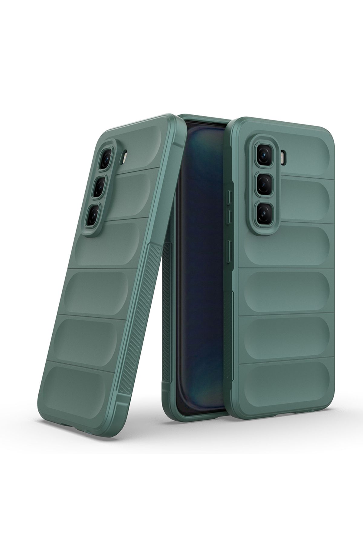 Sphone İnfinix Hot 50 Kılıf Kamera Lens Korumalı Tırtıklı Kasisli Dalgalı Oyuklu Elde kaymaz içi Süet Renk