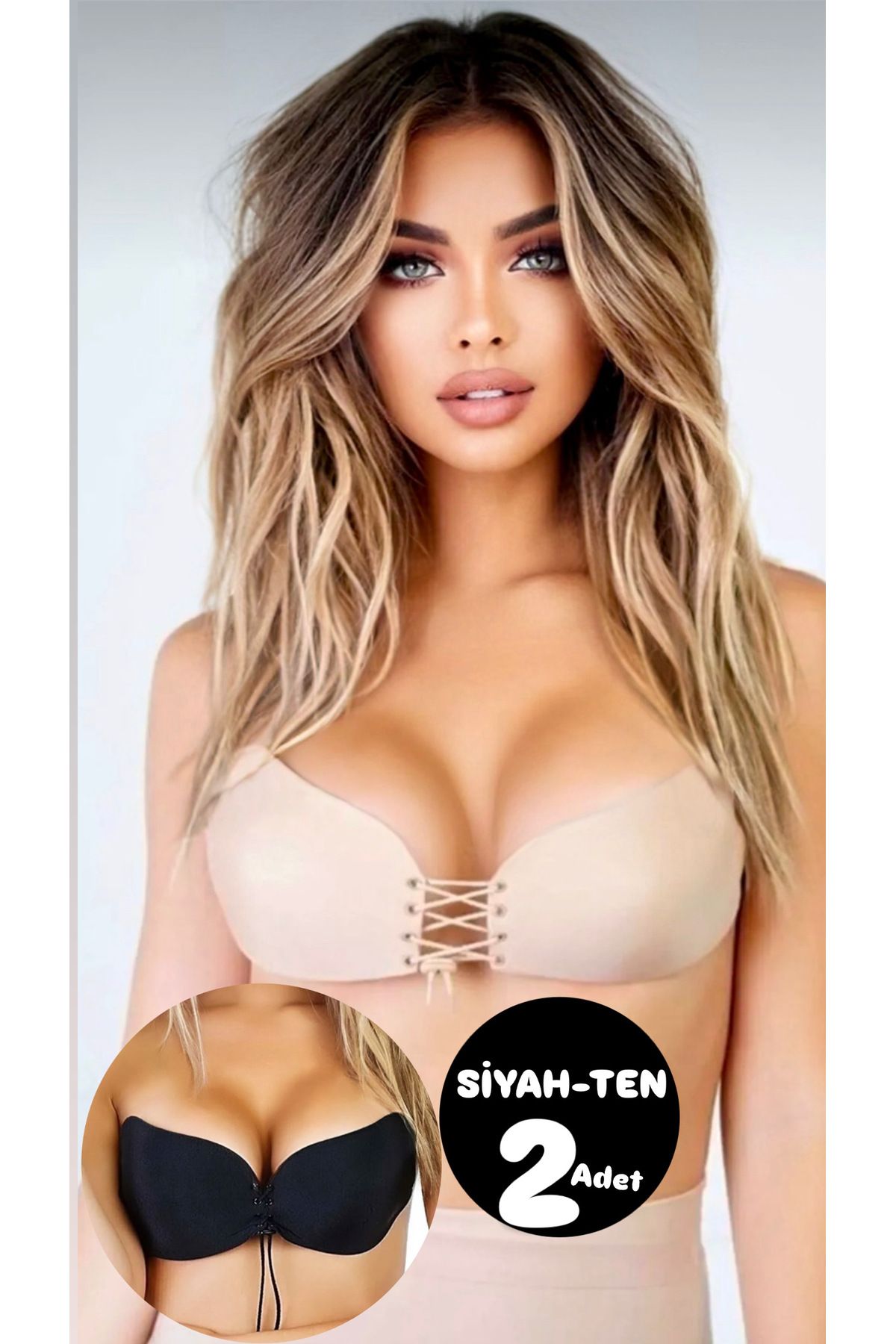 YOYYO 2 adet sütyen, Yapışkanlı,dikleştirici, hayalet sütyen,silikonlu sütyen