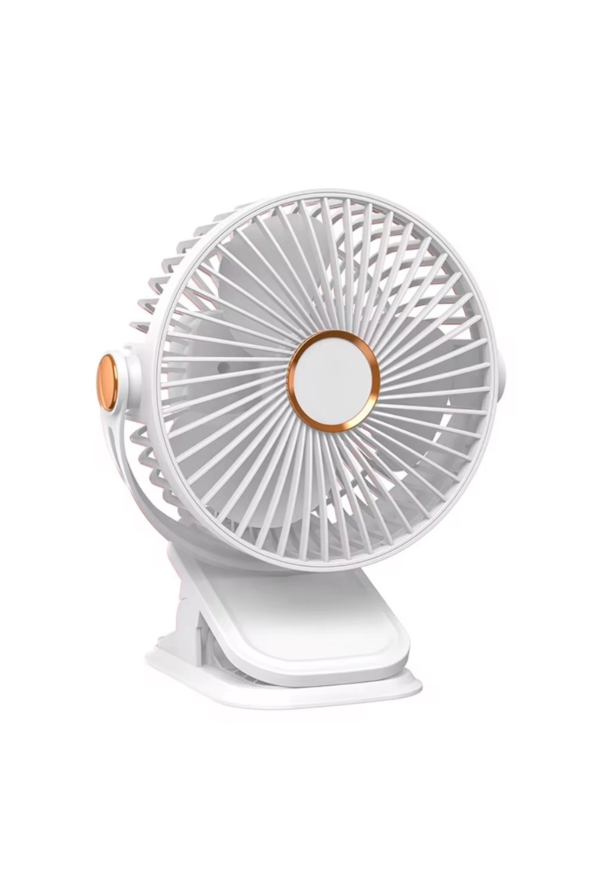 ROSEPREMİUM Yüksek Performanslı Pratik Taşınabilir Şarjlı Işıklı 5 Kademeli Masaüstü Fan Beyaz VNT-02