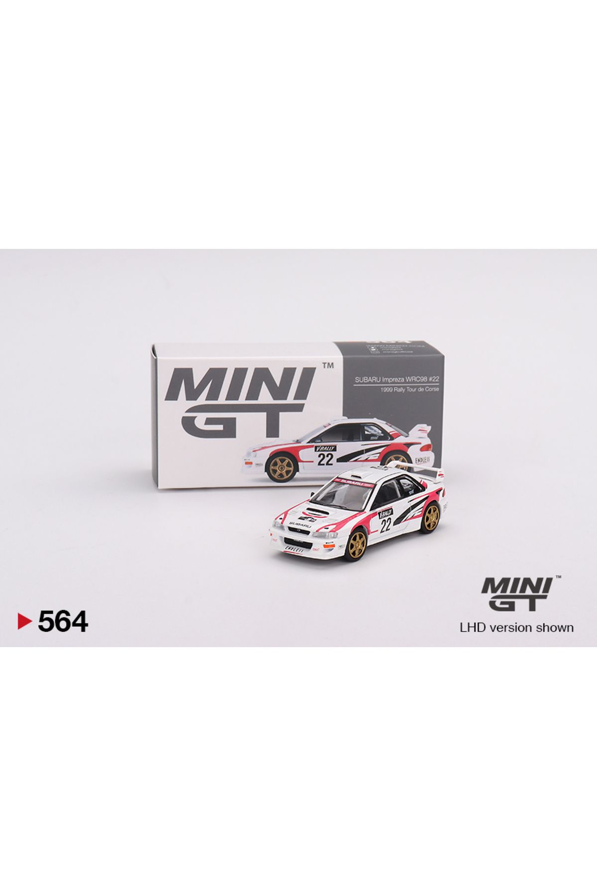 mini gt 1/64 564 SUBARU Impreza WRC98 1999 Rally Tour de Corse #22