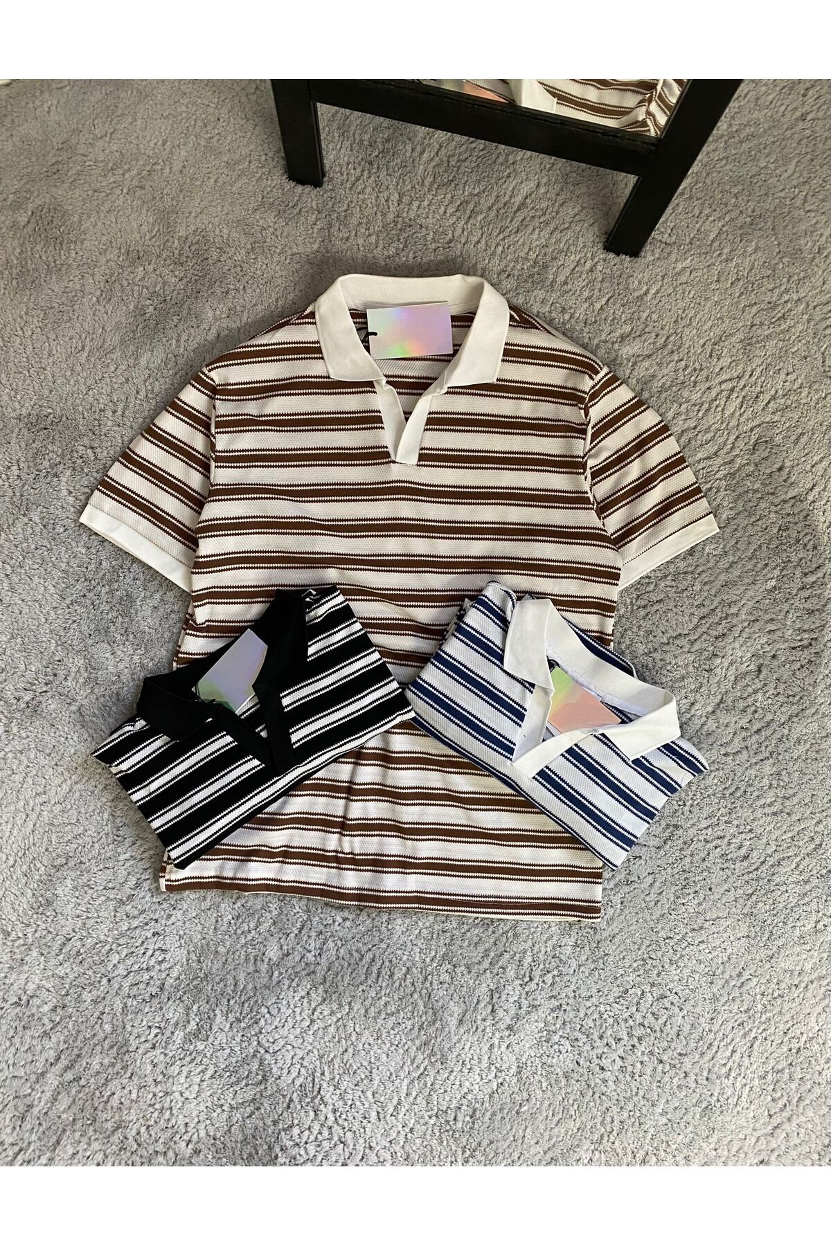 MODA ÇİZGİLİ POLO YAKA TRİKO T-SHIRT